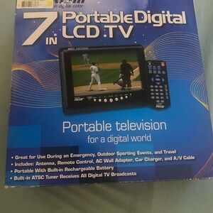 Portable Digital LCD TV with Remote - Black